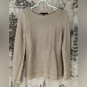 WHBM Women's Cream/Light Gold Sweater